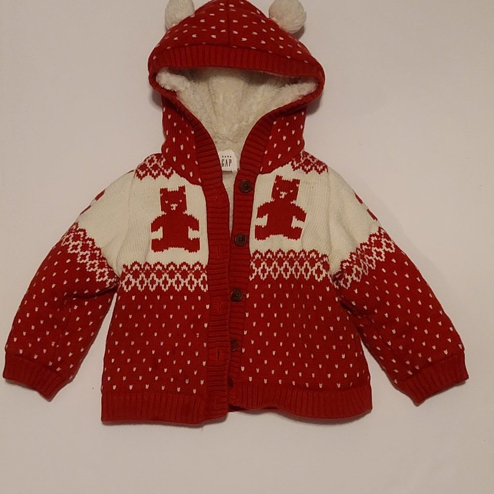 4 for $28 - baby Gap - Infant - Unisex - Sherpa Knit Cardigan/ Jacket - 18-24m